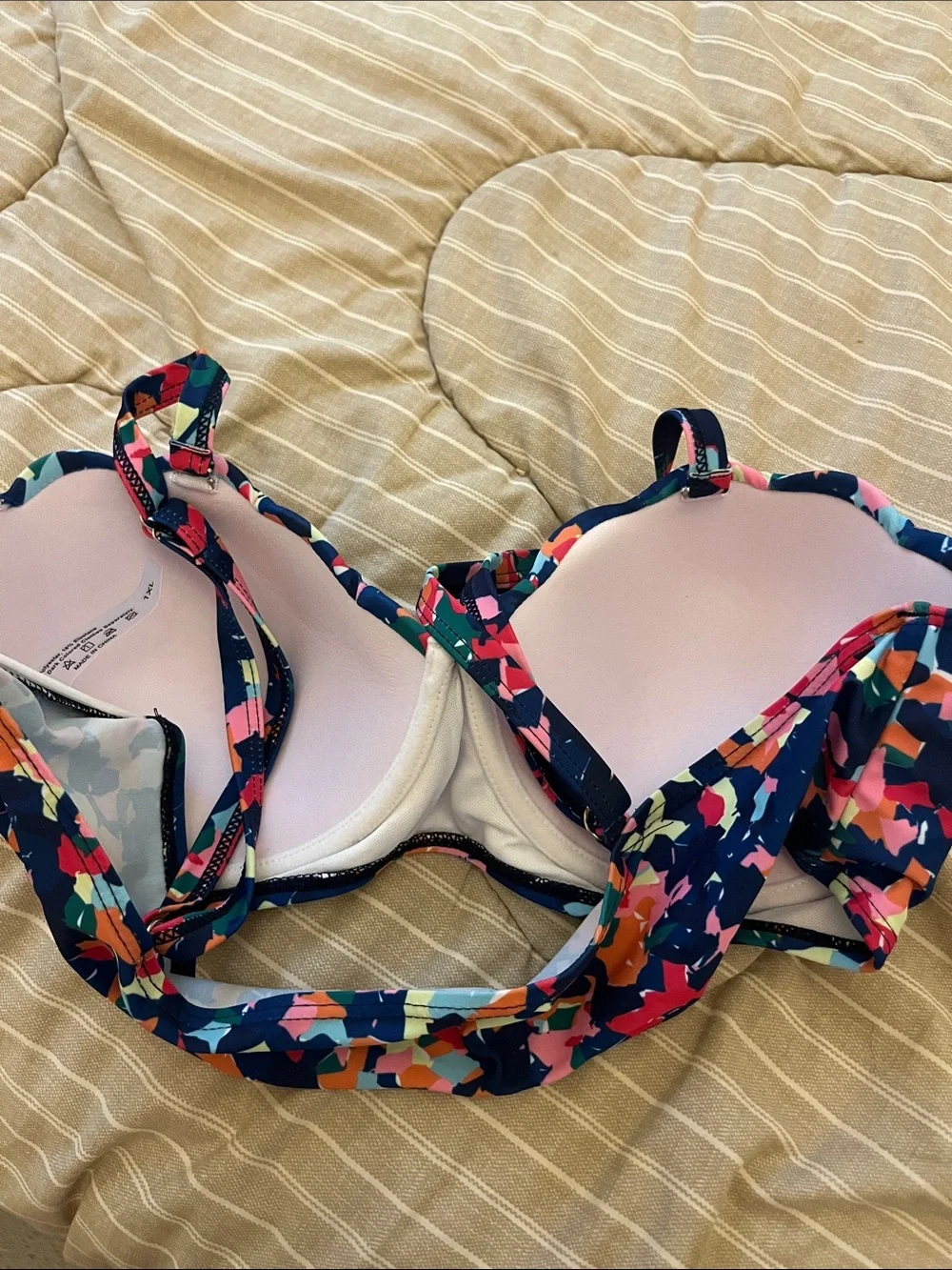 ❤️ 6 for 20 ❤️Colorful Abstract Print Bikini - Navy Base